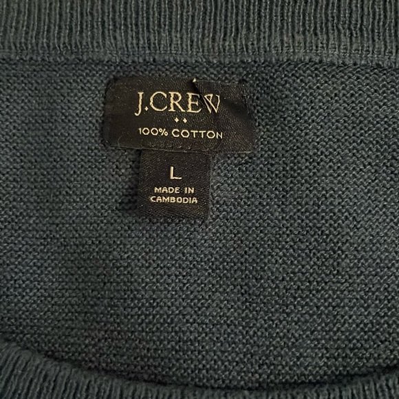 2/$30 J. Crew Blue Cotton Sweater Size Large - Picture 13 of 14
